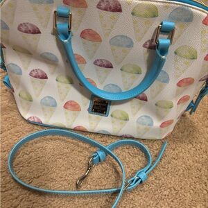 Dooney & Bourke Multicolor Ice Cream Satchel with Blue Accents